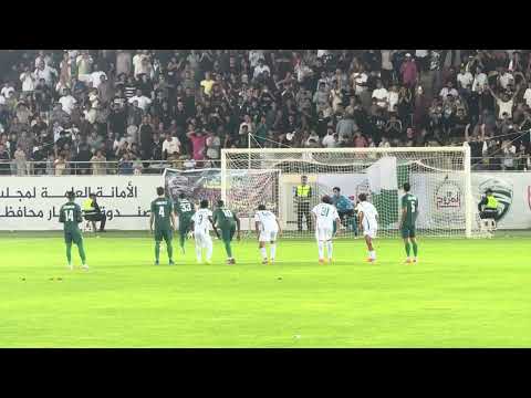 على غير العادة.. جماهير الشرطة تحتفل بهدف فريقها في ملعب الناصرية أمام الغراف