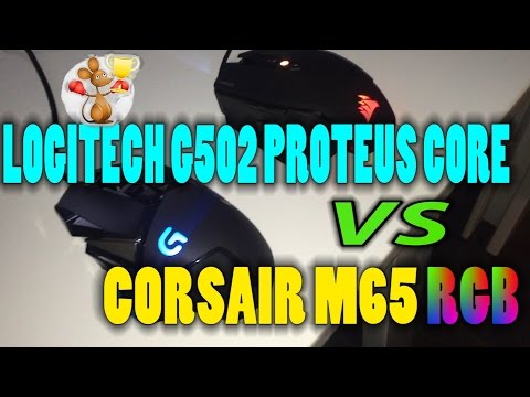 MOUSE WAR: Corsair M65 RGB vs Logitech G502 Proteus Core! Review & Unboxing Video