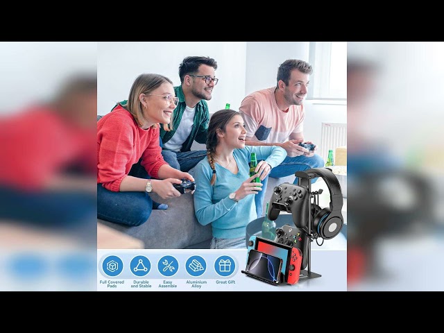 Vídeo relacionado con Kytok Soporte para Cascos Gaming, 4 Niveles Soporte Mando & Headset Stand con Organizador de Cable, Universal Suporte Auriculares y Mando Mesa para Headphone/Headset, Accesorios Gaming