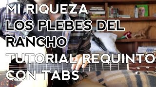 Mi Riqueza - Los Plebes del Rancho - Tutorial - REQUINTO - Como tocar en Guitarra
