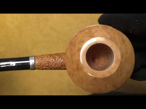 Pipa Ser Jacopo R2 A Spongia rusticata con vera in argento - Bent Rhodesian (SJ152)