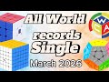 All Rubik's Cube World record Single | March 2026