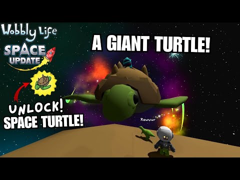 Pushing SECRET BUTTONS To Summon a GIANT SPACE TURTLE! UNLOCK TURTLE HAT! Wobbly Life Space Update