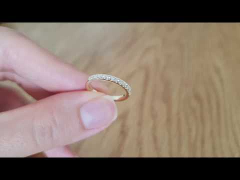 A video of 14K Gold 0.26ctw Half Eternity Ring