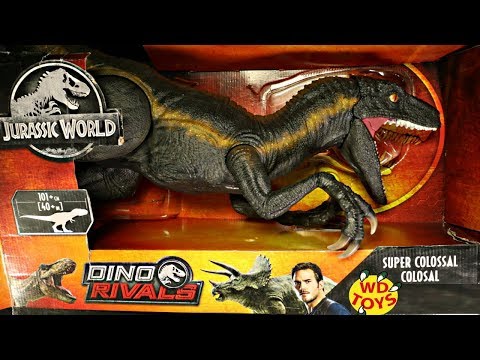 Jurassic World SUPER COLOSSAL INDORAPTOR UNBOXED World's 1st INDORAPTOR EATS INDOMINUS REX!