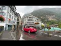 Peaceful Rain Walk In Interlaken Switzerland 4K