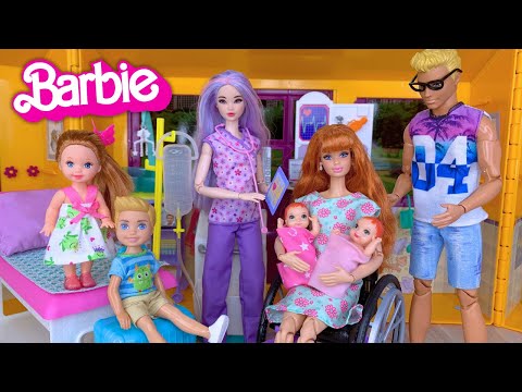 Barbie & Ken Doll Family Have New Baby Girl Twins at Hospital Story