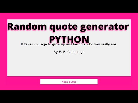 Random Quote Generator Python Tkinter Python