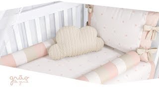 Quarto de Bebê Tricot Poá Salmão | Grão de Gente