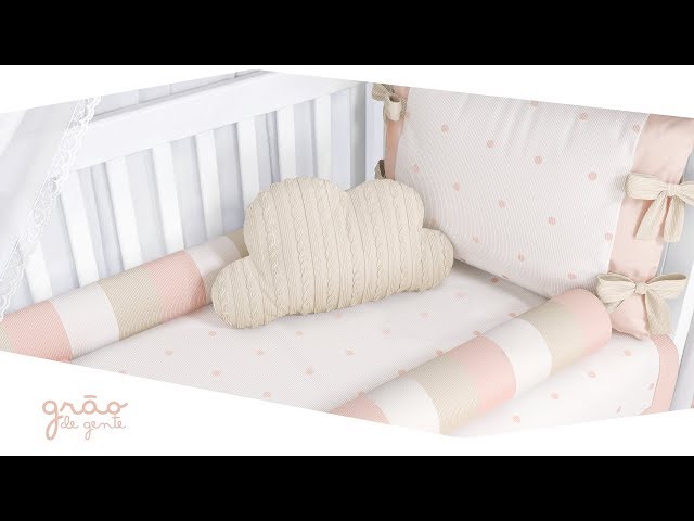 Quarto de Bebê Tricot Poá Salmão | Grão de Gente