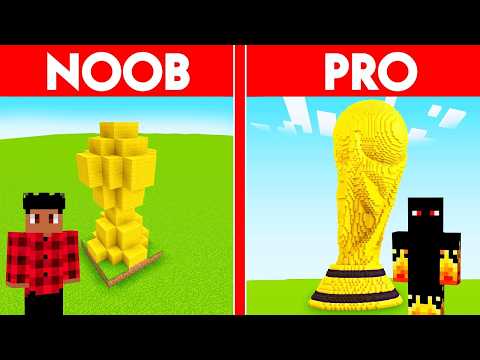 NOOB vs PRO: EN UZUN FUTBOL DÜNYA KUPASI KUPASI YAPI KAPIŞMASI! - Minecraft