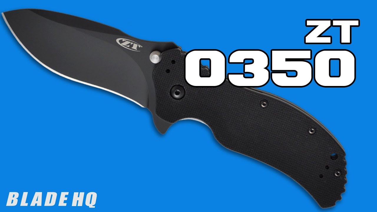 Zero Tolerance 0350ST Assisted Opening Knife Black G-10 (3.25" Black Serr) ZT