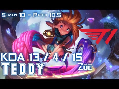 T1 Teddy ZOE vs KATARINA Mid - Patch 10.5 Flex Rank