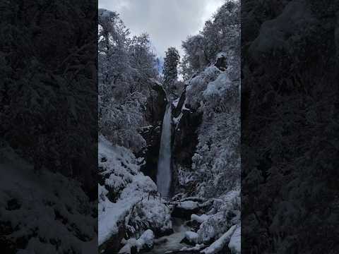 Una Cascada Escondida entre nieve hielo y silencio #SaltoAlaska #Lonquimay #chile #shorts #araucania