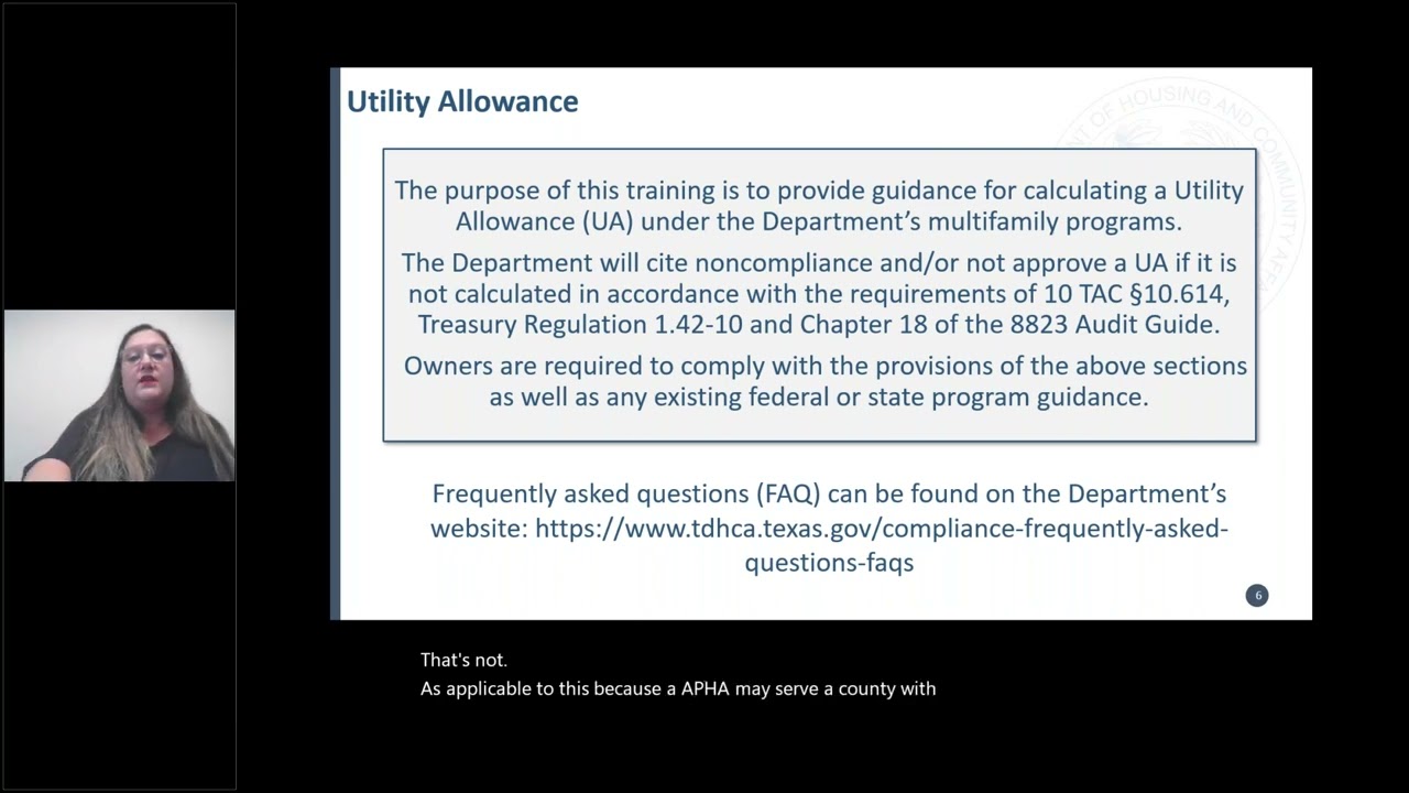 Utility Allowance Webinar/Office Hours