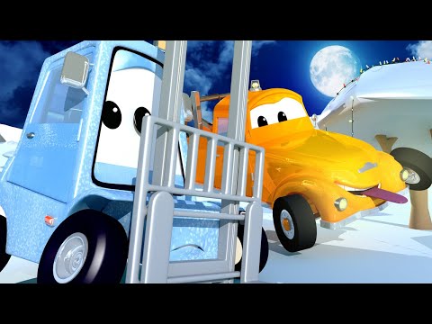 Le Lavage Auto de Tom la Dépanneuse -  Francis le CHARIOT ÉLÉVATEUR est couvert de NEIGE artifici...