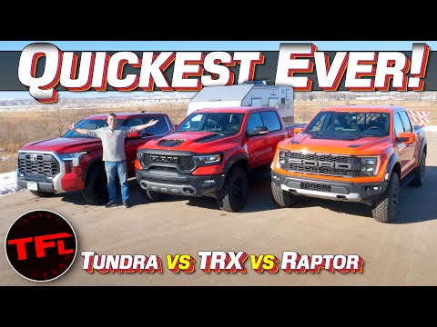 Ford Raptor vs Ram TRX vs Toyota Tundra 0-60 MPH Tow-Off: What's the Quickest Towing Truck?