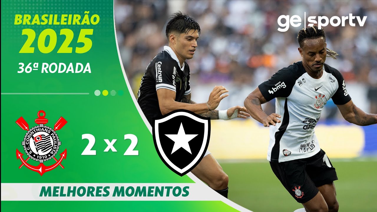 VÍDEO | Gols e melhores momentos de Corinthians 2×2 Botafogo pelo Brasileirão-2025 VÍDEO | Gols e melhores momentos de Corinthians 2×2 Botafogo pelo Brasileirão-2025