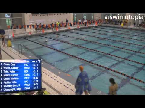 Girls 11-12 100 Meter Butterfly Timed Final Heat 3