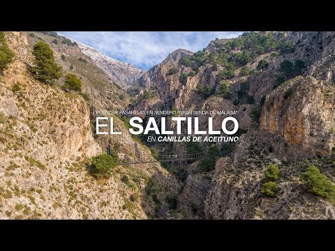 El Saltillo. Puente colgante. Canillas de Aceituno. Gran Senda de Mlaga. Etapa 7