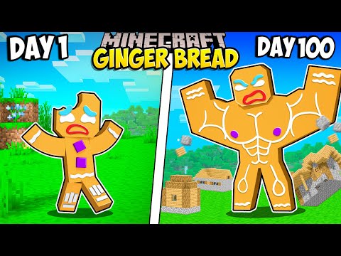 I Survived 100 Days as a GINGERBREAD MAN in Minecraft