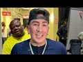 Leo Santa Cruz immediate reaction to Terence Crawford DOMINATING Errol Spence Jr!