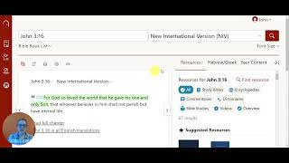 Jody from Bible Gateway demonstrates Bible Gateway Plus with John 3:16