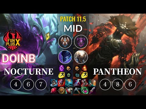 FPX Doinb Nocturne vs Pantheon Mid - KR Patch 11.5