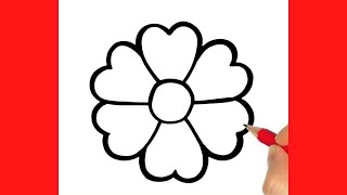 How to Draw a Beautiful Flower Step by Step 🌸 Easy Tutorial for Beginners