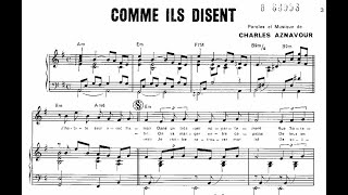 Charles Aznavour - Comme ils disent - Piano Solo + Partition