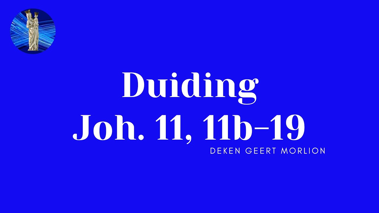 Duiding Joh. 11, 11b-19