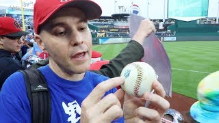 Getting Mike Trout's autograph again at Kauffman Stadium