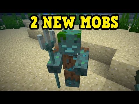 Minecraft 1.13 - TWO NEW MOBS - "THE DROWNED"