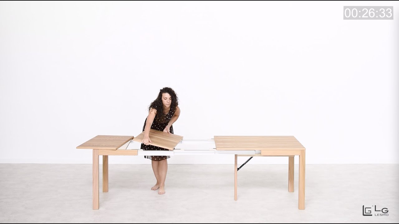 TABLE EXTENSIBLE AVEC RALLONGES INTERNES