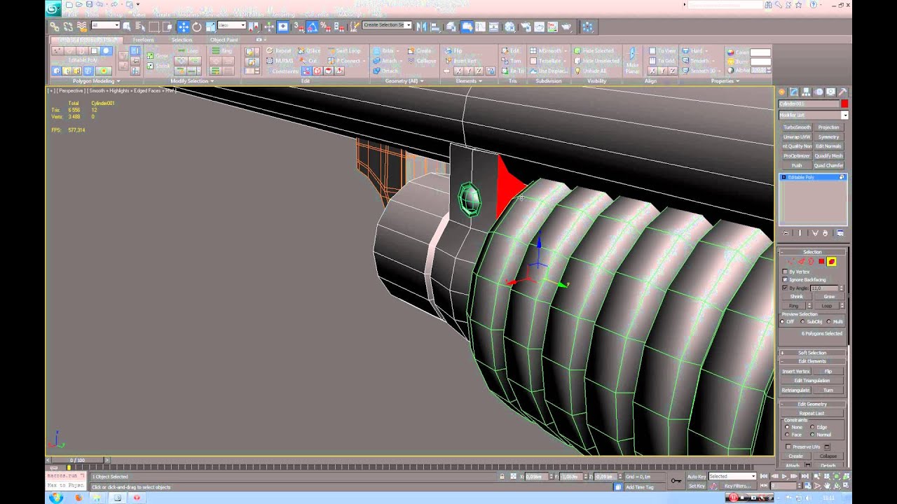 Weapon creation tutorial (high poly model) -  3DS Max Tutorial - video 2