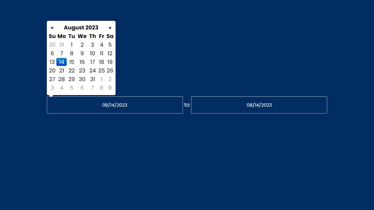 How to use Bootstrap Datepicker and Date Range with HTML CSS | Date Picker HTML CSS @raselcoder