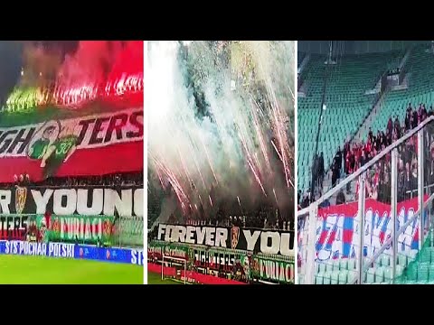 "FIGHTERS, FOREVER YOUNG" - oprawa kibiców Śląska. Fanatycy RAKOWA we Wrocławiu. 1/8 PP | 03.12.2025