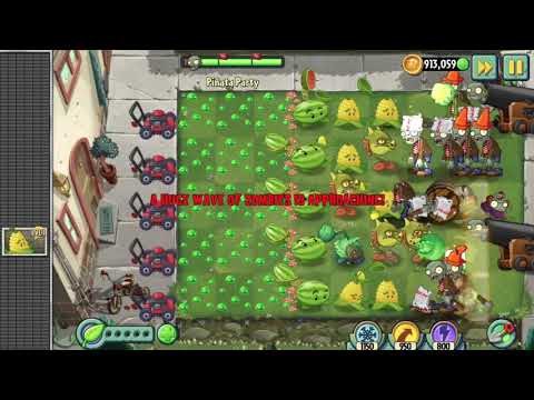 PvZ 2 - Pinata Party January 15, 2018 - Level 1 Plants + Senor Pinata