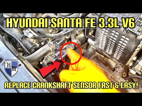 REPLACE CRANKSHAFT POSITION SENSOR FAST & EASY HYUNDAI SANTA FE 3.3L - STALLING PROBLEM FIXED P0335