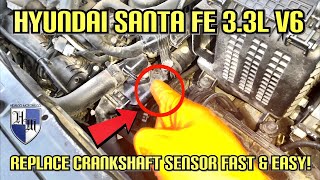 REPLACE CRANKSHAFT POSITION SENSOR FAST & EASY HYUNDAI SANTA FE 3.3L - STALLING PROBLEM FIXED P0335