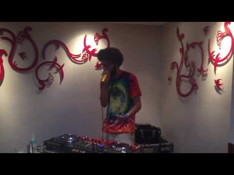 Honeycomb beatboxing backstage on Holy Ship