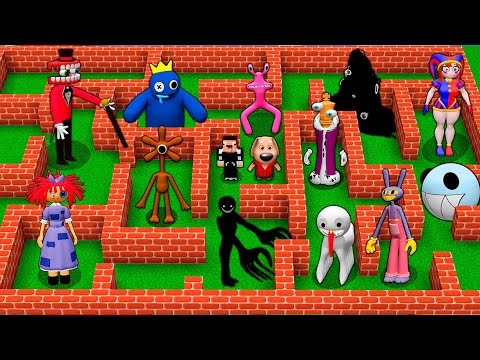 Surviving Maze with Digital Circus & Rainbow Friends 2