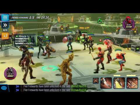Marvel strike force - Spider-Man boss one shot (ft- 7 red star rocket raccoon)