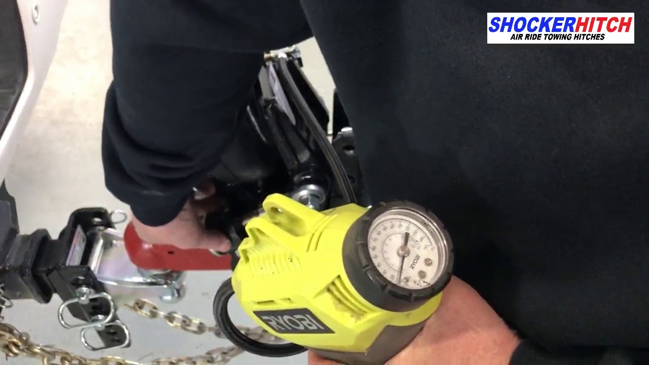Setting air pressure on a Shocker Air Tongue Mount