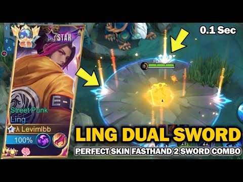 LING PERFECT SKIN TO USE THE DUAL SWORD FASTHAND COMBO | LING FASTHAND GAMEPLAY - MLBB