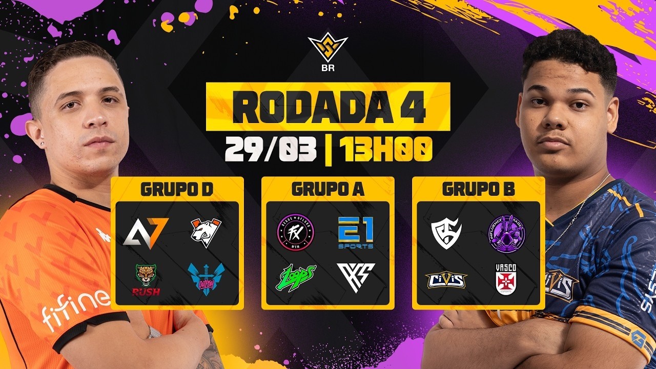 🚨FFWS BR 🏆 RODADA 4 - GRUPOS A, B e D | FREE FIRE AO VIVO🚨 #freefire