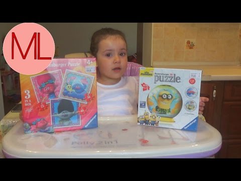 ЧЕЛЛЕНДЖ собираем пазл МИНЬОНЫ. Видео для детей. Ravensburger 3D puzzle. Plastic pieces.