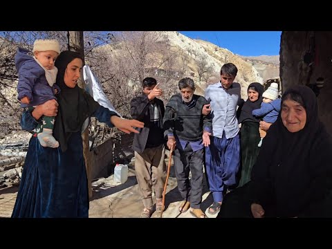 Grandfather's return and the family's joy at seeing him