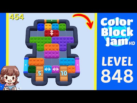 Color Block Jam Level 454 (848) Solution Walkthrough