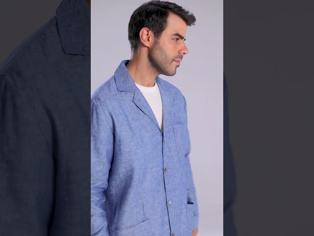 جاكيت أزرق رجالي كتان جاكيت رجالي فخم